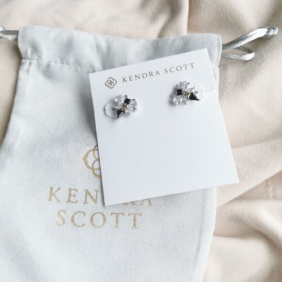 Kendra Scott Bee Crystal Stud Earrings Silver - Picture 3 of 3